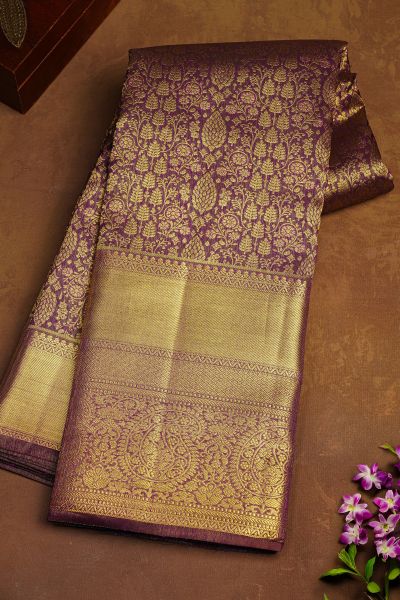 Maroon Gold Silk Saree